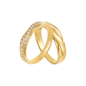 Cặp nhẫn cưới Kim cương Vàng 18K PNJ Vàng Son 00111-00353