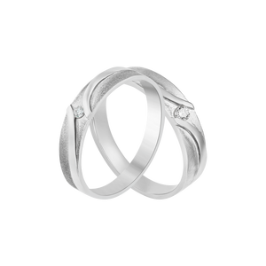 Cặp nhẫn cưới Kim cương Vàng trắng 14K PNJ Chung Đôi 00480-00477