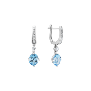 Bông tai Vàng trắng 14K đính đá Topaz PNJ TPXMW000195