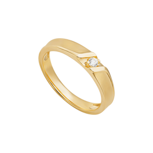 Nhẫn cưới nam Vàng 18K đính đá ECZ PNJ Trầu Cau XM00Y003989