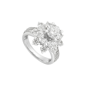 Nhẫn Vàng trắng 10K đính đá ECZ PNJ XMXMW002246