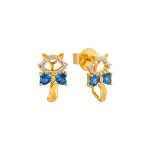 Bông tai Vàng 14K đính đá Sythetic Disney|PNJ Aristocats ZTXMY001124