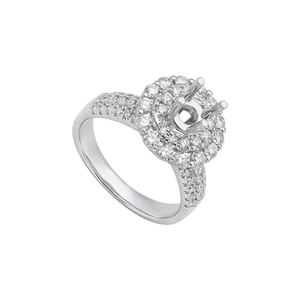 Vỏ nhẫn Kim cương Vàng trắng 18K PNJ 00DDW000486