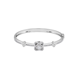 Vòng tay Vàng Trắng 10K đính đá ECZ PNJ Kim Bảo Như Ý XMXMW001199