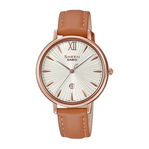 Đồng Hồ Casio Nữ SHE-4534PGL-7AUDF Dây Da 39.6mm