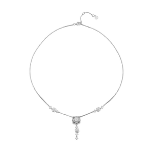 Dây cổ Vàng Trắng 10K đính đá ECZ PNJ Kim Bảo Như Ý XMXMW000401