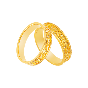 Cặp nhẫn cưới Vàng 18K PNJ Sánh Duyên 00379-00378