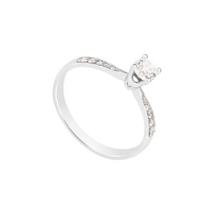 Nhẫn Kim cương Vàng trắng 14K PNJ DDDDW003111