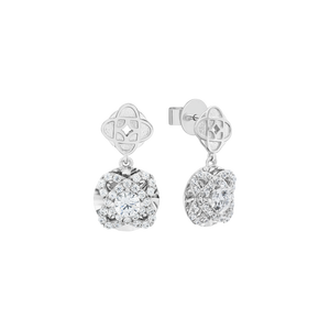 Bông tai Vàng Trắng 10K đính đá ECZ PNJ Kim Bảo Như Ý XMXMW002600