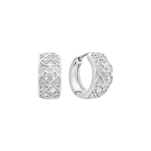 Bông tai Vàng Trắng 10K đính đá ECZ PNJ Kim Bảo Như Ý XMXMW002602