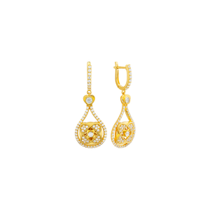 Bông tai Vàng 14K đính đá ECZ PNJ Kim Bảo Như Ý XMXMY006354