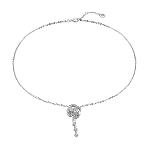 Dây cổ Vàng Trắng 10K đính đá ECZ PNJ Audax Rosa XMXMW000395