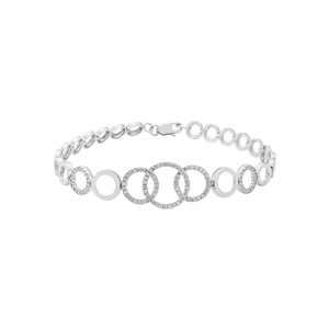 Lắc tay Vàng trắng 10K đính đá ECZ PNJ XM00W000024