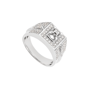 Vỏ nhẫn nam Kim cương Vàng trắng 18K PNJ 00DDW001066