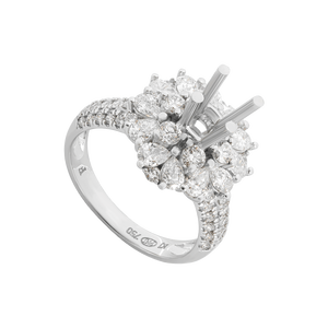 Vỏ nhẫn Kim cương Vàng trắng 18K PNJ 00DDW002577