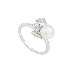 Nhẫn Vàng Trắng 14K đính Ngọc trai Freshwater PNJ PFXMW060004