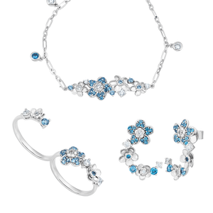 Bộ trang sức Vàng trắng 10K đính đá Sythentic PNJ Euphoria 00019-000018