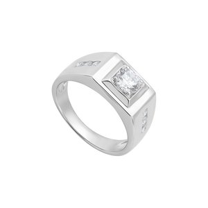 Nhẫn nam Vàng trắng 10K đính đá ECZ PNJ XMXMW000101