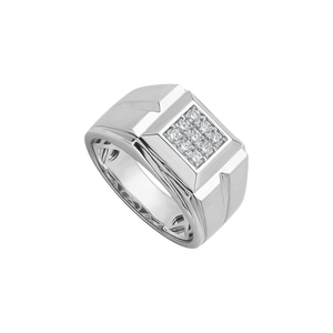 Nhẫn nam Kim cương Vàng Trắng 14K PNJ Kim Long Trường Cửu DD00W005326