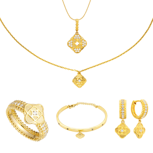 Bộ trang sức Vàng 10K đính đá ECZ PNJ Kim Bảo Như Ý 00258-003365