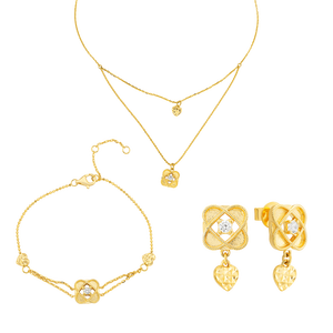 Bộ trang sức Vàng 10K đính đá ECZ PNJ Kim Bảo Như Ý 00690-000259