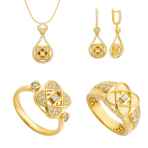 Bộ trang sức Vàng 14K đính đá ECZ PNJ Kim Bảo Như Ý 10545-006354