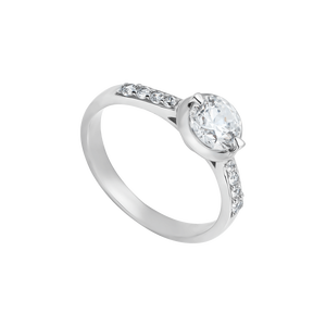 Nhẫn Vàng trắng 10K đính đá ECZ PNJ XMXMW000120