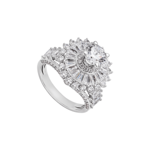 Nhẫn Vàng Trắng 10K đính đá ECZ PNJ XMXMW004718