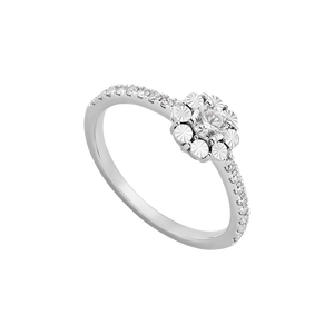 Nhẫn Kim cương Vàng Trắng 14K PNJ DDDDW060524