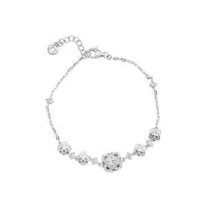 Lắc tay Vàng Trắng 10K đính đá ECZ PNJ Kim Bảo Như Ý XMXMW000506