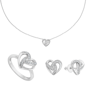 Bộ trang sức Kim cương Vàng trắng 14K PNJ 60183-W060442