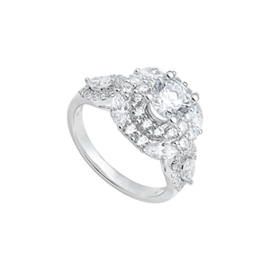 Nhẫn Vàng trắng 14K đính đá ECZ PNJ XMXMW004697