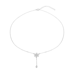 Dây cổ bạc đính đá PNJSilver hình Hoa tuyết XMXMW060135
