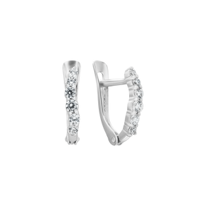 Bông tai Vàng trắng 10K đính đá ECZ PNJ XMXMW000109