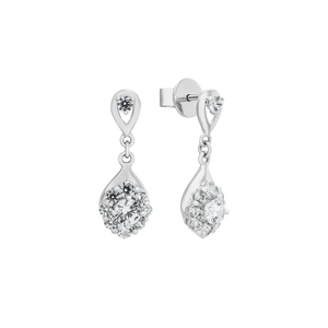 Bông tai Vàng trắng 10K đính đá ECZ PNJ XMXMW000131