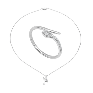 Bộ trang sức Kim cương Vàng Trắng 14K PNJ 060005-060523