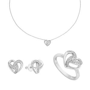 Bộ trang sức Kim cương Vàng Trắng 14K PNJ 060009-060442