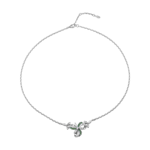 Dây cổ Vàng trắng 14K đính đá Garnat PNJ GNXMW000002