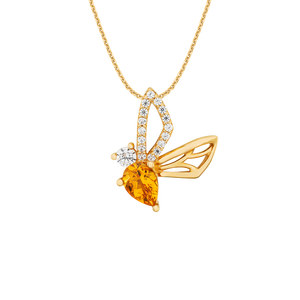 Mặt dây chuyền Vàng 18K đính đá Citrine PNJ Sắc Xuân CTXMY000157