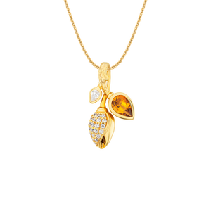 Mặt dây chuyền Vàng 14K đính đá Citrine PNJ Sắc Xuân CTXMY000262
