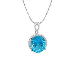 Mặt dây chuyền Vàng trắng 14K đính đá Topaz PNJ TPXMW000173