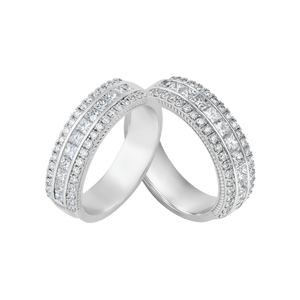 Bộ trang sức Kim cương Vàng Trắng 14K PNJ 009976-009977