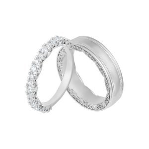 Bộ trang sức Kim cương Vàng Trắng 14K PNJ 010150-009999