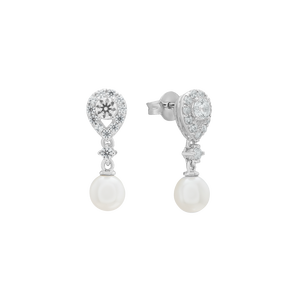 Bông tai bạc đính ngọc trai PNJSilver Her Time PFXMK000035