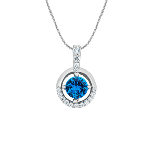 Mặt dây chuyền bạc đính đá màu xanh PNJSilver ZTXMK000087