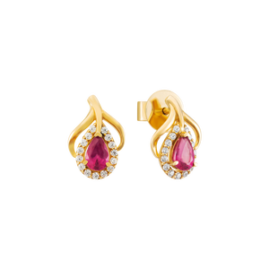 Bông tai Vàng 18K đính đá Ruby PNJ Phượng Hoàng RBXMY000056