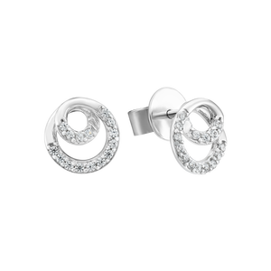 Bông tai Vàng trắng 10K đính đá ECZ PNJ XM00W000103