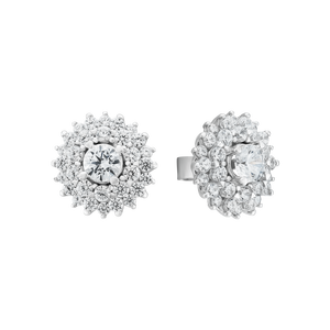 Bông tai Vàng trắng 10K đính đá ECZ PNJ XMXMW000154