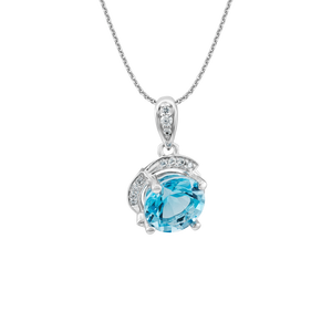 Mặt dây chuyền Vàng trắng 14K đính đá Topaz PNJ TPXMW000137