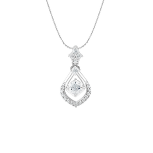 Mặt dây chuyền Vàng trắng 10K đính đá ECZ PNJ XMXMW000406